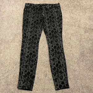 Rich & Skinny Black and Gray Snakeskin Print Skinny Jeans 31